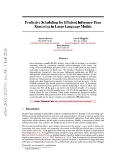 Predictive Scheduling for Efficient Inference-Time Reasoning in Large Language Models