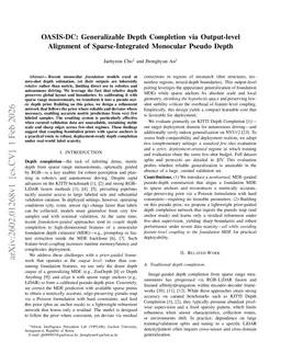 OASIS-DC: Generalizable Depth Completion via Output-level Alignment of Sparse-Integrated Monocular Pseudo Depth