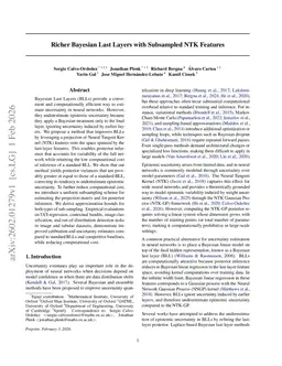 Richer Bayesian Last Layers with Subsampled NTK Features
