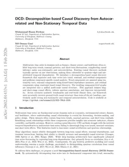 DCD: Decomposition-based Causal Discovery from Autocorrelated and Non-Stationary Temporal Data