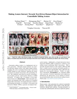 Making Avatars Interact: Towards Text-Driven Human-Object Interaction for Controllable Talking Avatars