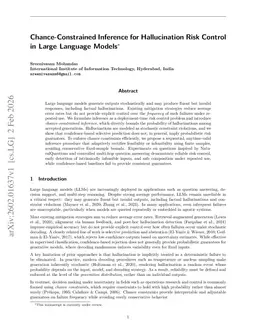 Chance-Constrained Inference for Hallucination Risk Control in Large Language Models