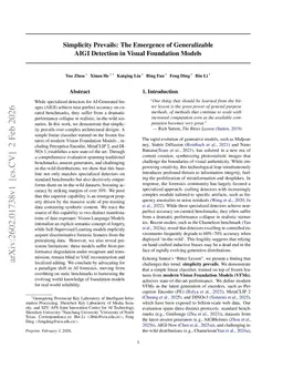 Simplicity Prevails: The Emergence of Generalizable AIGI Detection in Visual Foundation Models