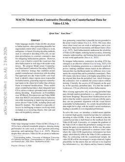 MACD: Model-Aware Contrastive Decoding via Counterfactual Data