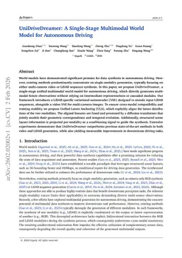 UniDriveDreamer: A Single-Stage Multimodal World Model for Autonomous Driving
