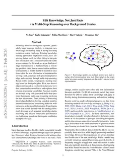 Edit Knowledge, Not Just Facts via Multi-Step Reasoning over Background Stories