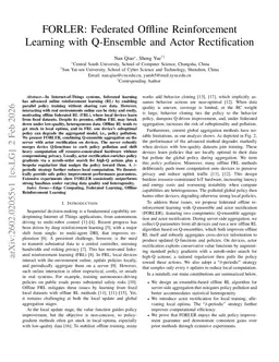 FORLER: Federated Offline Reinforcement Learning with Q-Ensemble and Actor Rectification