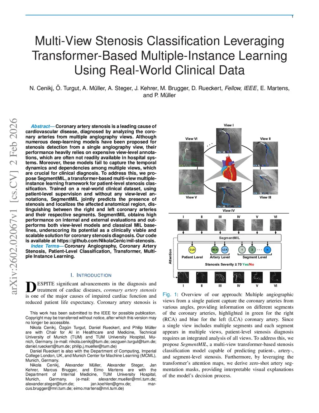 Multi-View Stenosis Classification Leveraging Transformer-Based ...