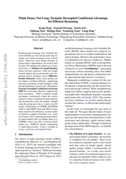Think Dense, Not Long: Dynamic Decoupled Conditional Advantage for Efficient Reasoning