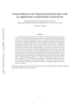 Causal Inference for Preprocessed Outcomes with an Application to Functional Connectivity