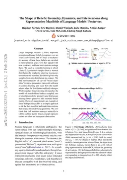 The Shape of Beliefs: Geometry, Dynamics, and Interventions along Representation Manifolds of Language Models' Posteriors