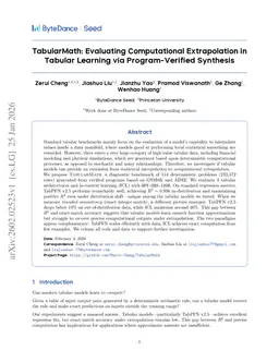 TabularMath: Evaluating Computational Extrapolation in Tabular Learning via Program-Verified Synthesis