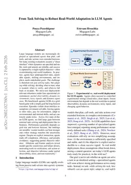 From Task Solving to Robust Real-World Adaptation in LLM Agents