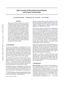 Joint Learning of Hierarchical Neural Options and Abstract World Model