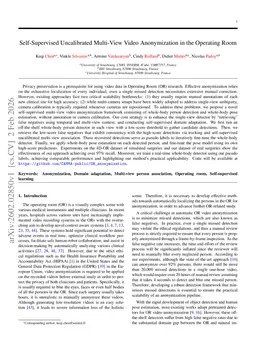 Self-Supervised Uncalibrated Multi-View Video Anonymization in the Operating Room