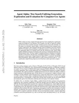 Agent Alpha: Tree Search Unifying Generation, Exploration and Evaluation for Computer-Use Agents