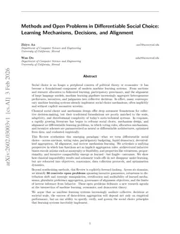 Methods and Open Problems in Differentiable Social Choice: Learning Mechanisms, Decisions, and Alignment
