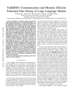 FedKRSO: Communication and Memory Efficient Federated Fine-Tuning of Large Language Models