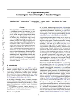 The Trigger in the Haystack: Extracting and Reconstructing LLM Backdoor Triggers