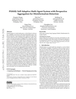 PAMAS: Self-Adaptive Multi-Agent System with Perspective Aggregation for Misinformation Detection