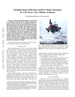 Omnidirectional Solid-State mmWave Radar Perception for UAV Power Line Collision Avoidance