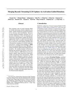 Merging Beyond: Streaming LLM Updates via Activation-Guided Rotations