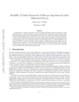 BlockRR: A Unified Framework of RR-type Algorithms for Label Differential Privacy