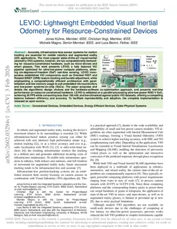 LEVIO: Lightweight Embedded Visual Inertial Odometry for Resource-Constrained Devices