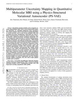 Multiparameter Uncertainty Mapping in Quantitative Molecular MRI using a Physics-Structured Variational Autoencoder (PS-VAE)