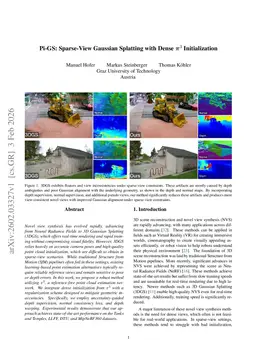 Pi-GS: Sparse-View Gaussian Splatting with Dense π^3 Initialization