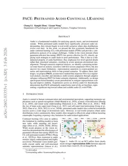 PACE: Pretrained Audio Continual Learning