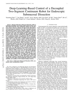 Deep-Learning-Based Control of a Decoupled Two-Segment Continuum Robot for Endoscopic Submucosal Dissection