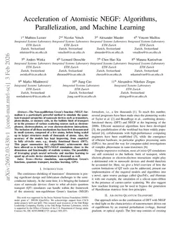 Acceleration of Atomistic NEGF: Algorithms, Parallelization, and Machine Learning