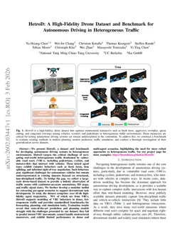 HetroD: A High-Fidelity Drone Dataset and Benchmark for Autonomous Driving in Heterogeneous Traffic