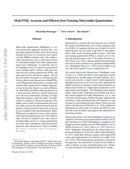 MatGPTQ: Accurate and Efficient Post-Training Matryoshka Quantization