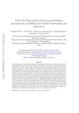 PnP-U3D: Plug-and-Play 3D Framework Bridging Autoregression and Diffusion for Unified Understanding and Generation