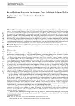 Formal Evidence Generation for Assurance Cases for Robotic Software Models