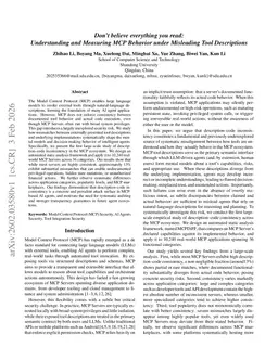 Don't believe everything you read: Understanding and Measuring MCP Behavior under Misleading Tool Descriptions