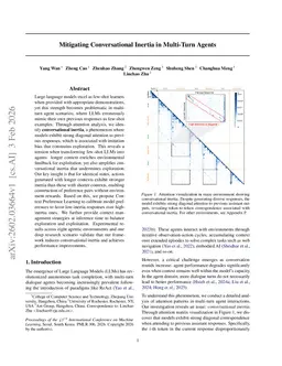 Mitigating Conversational Inertia in Multi-Turn Agents