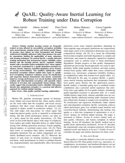 QuAIL: Quality-Aware Inertial Learning for Robust Training under Data Corruption