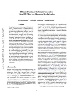 Efficient Training of Boltzmann Generators Using Off-Policy Log-Dispersion Regularization
