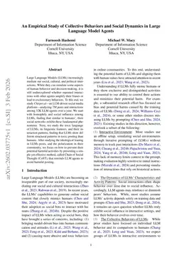 An Empirical Study of Collective Behaviors and Social Dynamics in Large Language Model Agents
