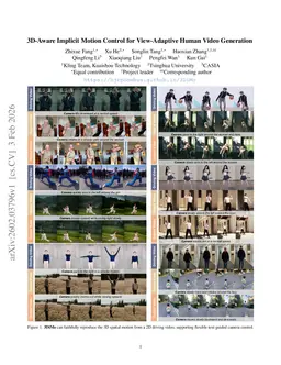 3D-Aware Implicit Motion Control for View-Adaptive Human Video Generation