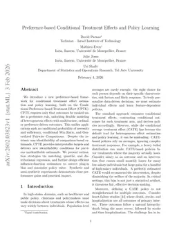 Preference-based Conditional Treatment Effects and Policy Learning