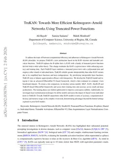 TruKAN: Towards More Efficient Kolmogorov-Arnold Networks Using Truncated Power Functions