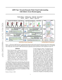 4DPC$^2$hat: Towards Dynamic Point Cloud Understanding with Failure-Aware Bootstrapping