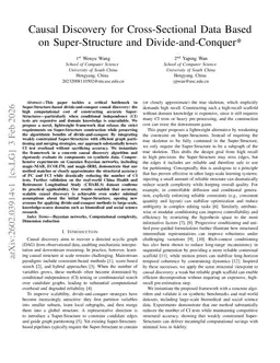 Causal Discovery for Cross-Sectional Data Based on Super-Structure and Divide-and-Conquer