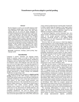 Transformers perform adaptive partial pooling