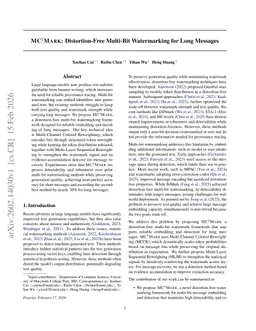 MC$^2$Mark: Distortion-Free Multi-Bit Watermarking for Long Messages