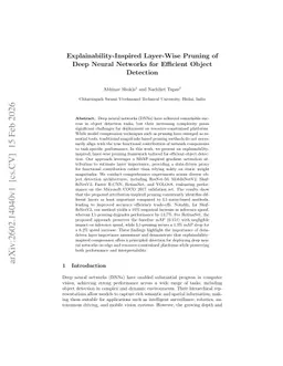 Explainability-Inspired Layer-Wise Pruning of Deep Neural Networks for Efficient Object Detection